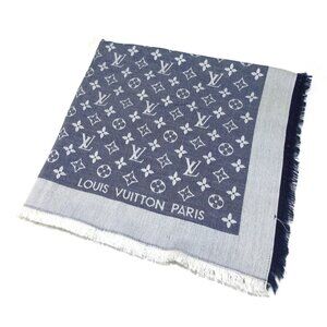 LOUIS VUITTON Shawl Monogram Denim Blue - Scarf Silk Wool 473-071925